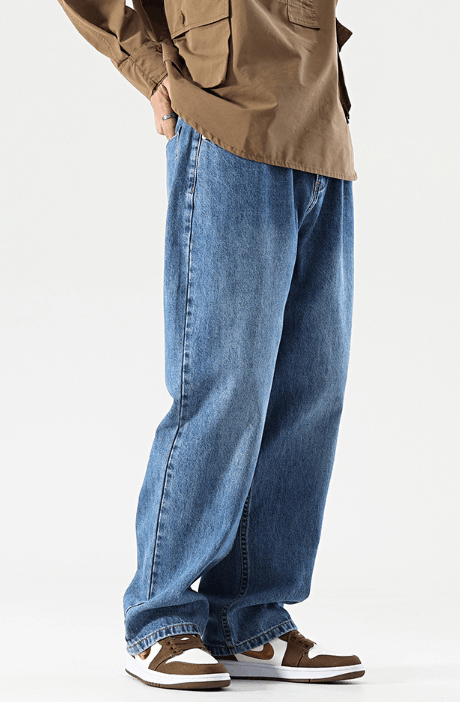 Japanese Brand Retro washed all-match straight loose wide-leg jeans Size US 32 / EU 48 - 3 Thumbnail