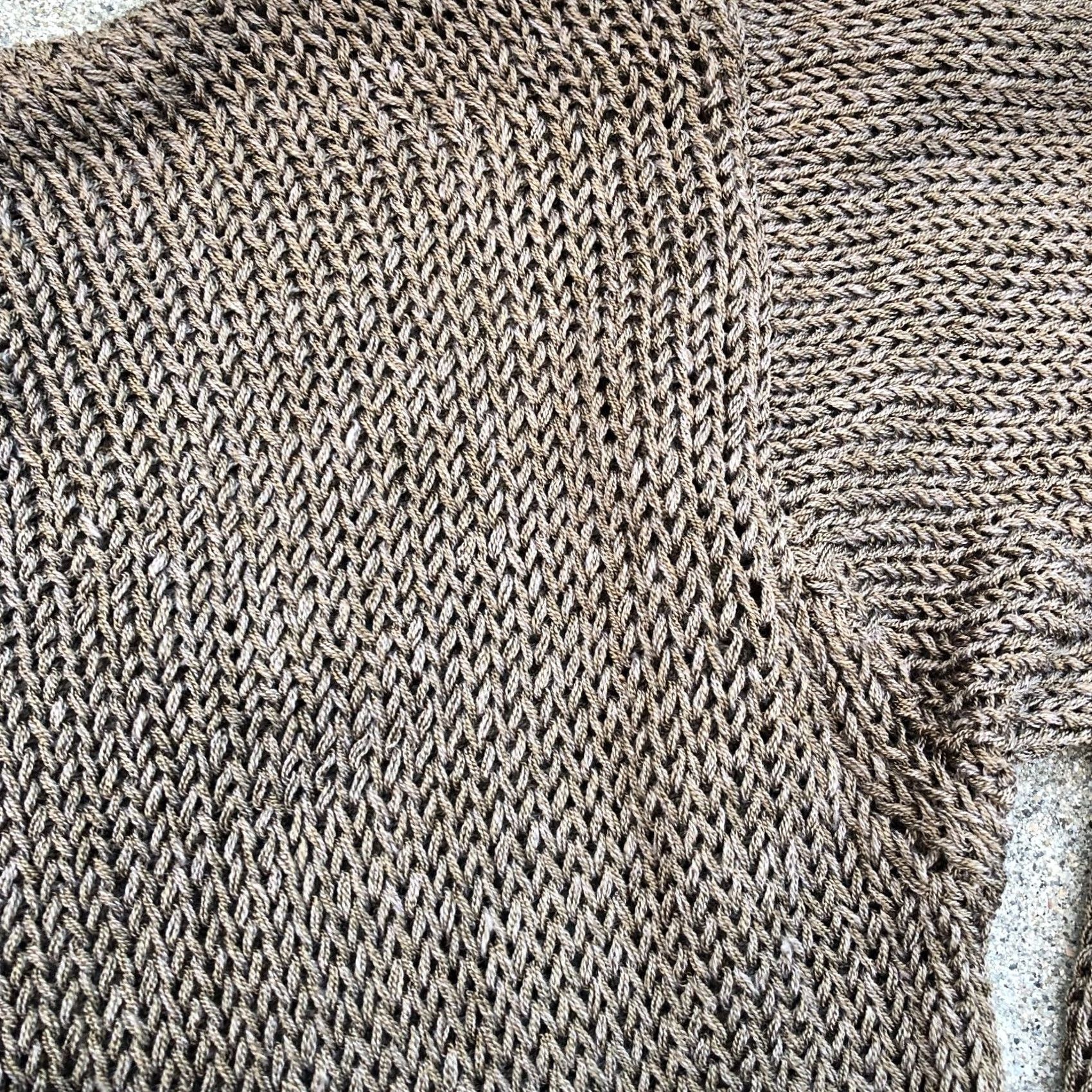 Vintage CHICO'S DESIGN Knit Pullover Sweater Women's 2 Linen Blend Brown Long Sleeve Pullover Knit Sweatshirt Cable-Knit Size XS / US 0-2 / IT 36-38 - 6 Thumbnail