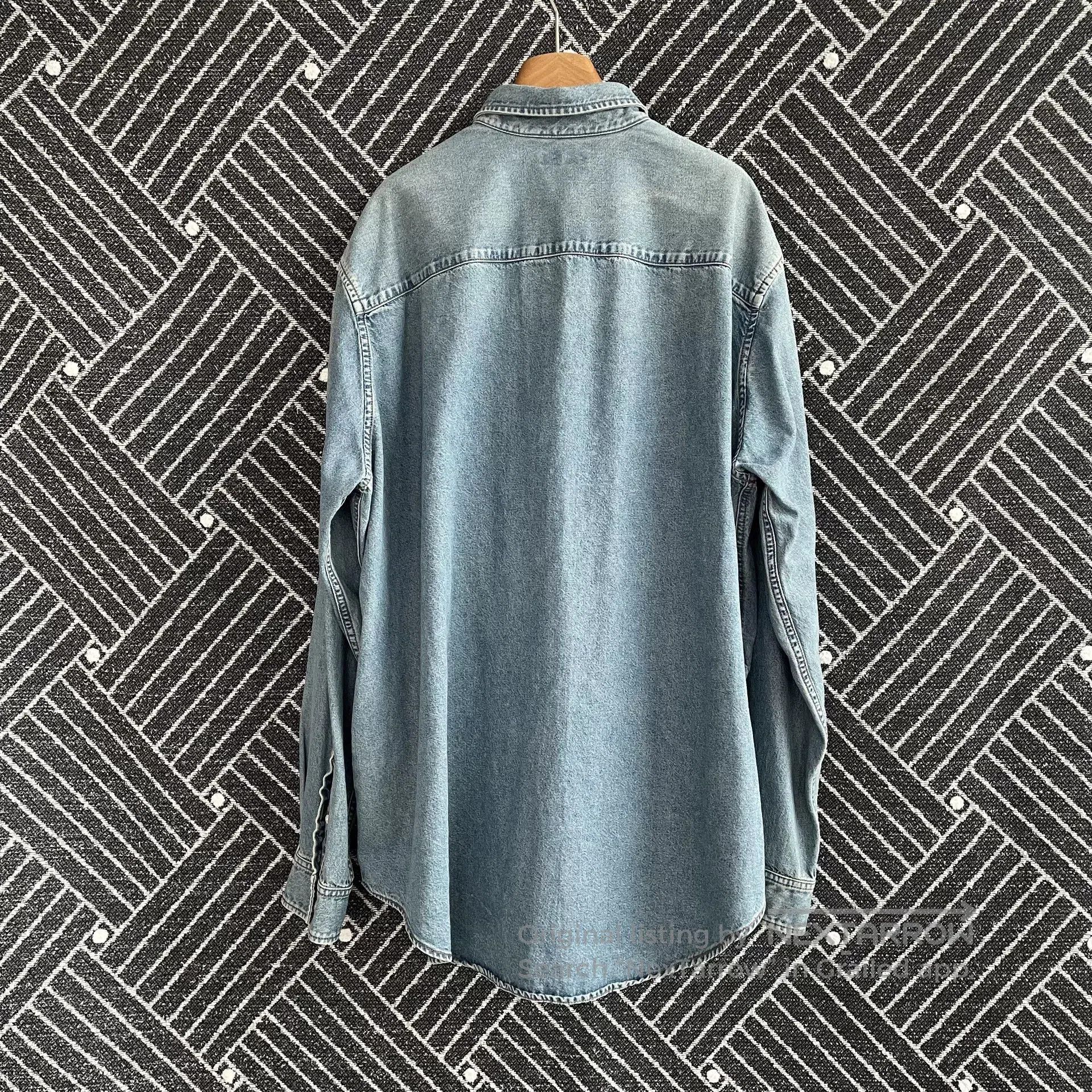 Balenciaga Balenciaga Vintage Logo Long Sleeve Denim Shirt. Size US M / EU 48-50 / 2 - 2 Thumbnail