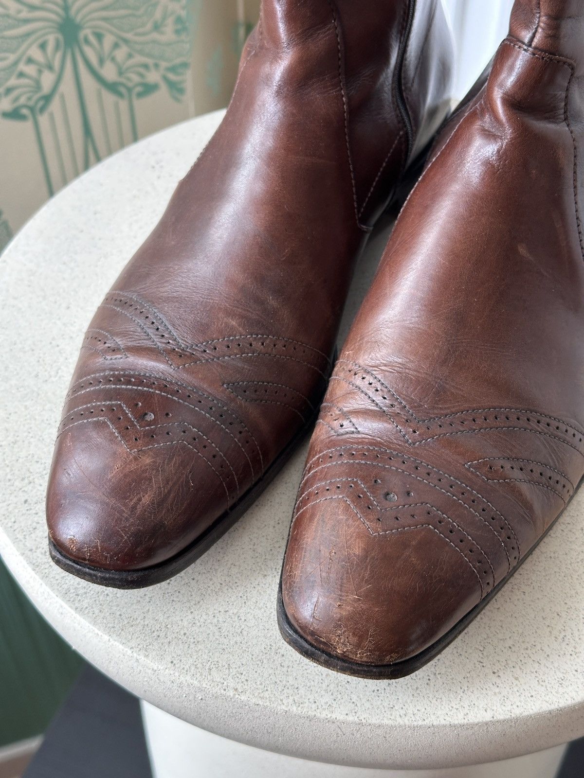 Prada PRADA Zip Brown Leather Perforation Boots Size: 8,5 / 42,5 Size US 8.5 / EU 41-42 - 7 Thumbnail