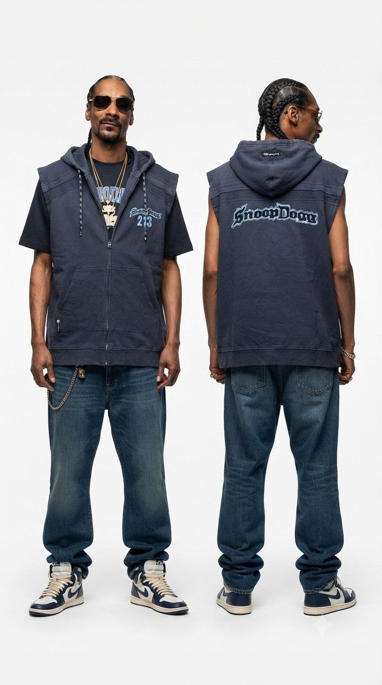 Rap Tees VTG Snoop Dogg 213 Distressed Sun Faded Sleeveless Hoodie Size US XXL / EU 58 / 5 - 1 Thumbnail