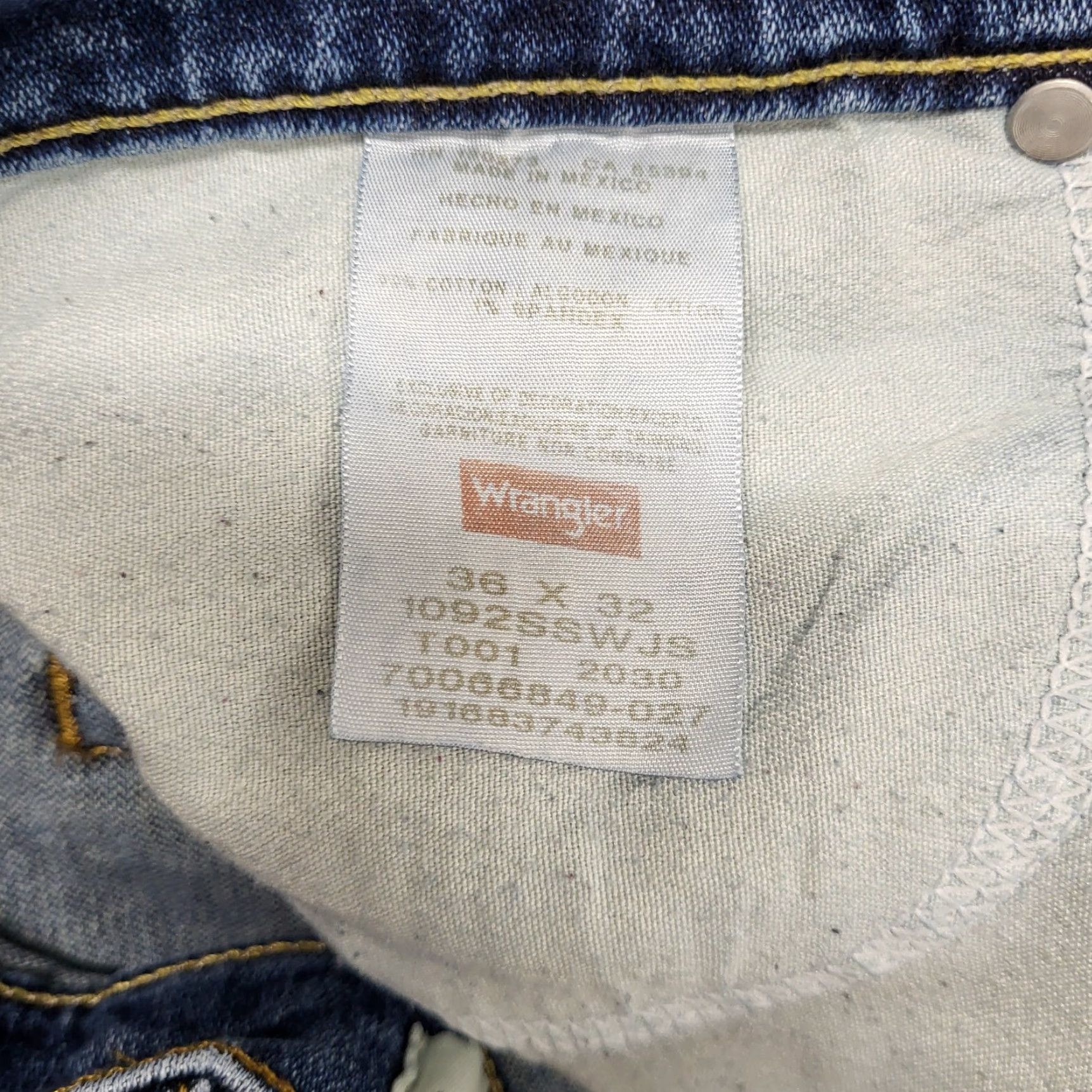 Wrangler Wrangler Jeans Mens 36x32 Denim Slim Straight Blue Stretch 5-Pocket Cowboy Cut Wrangler Cowboy Cut Mens Jeans Size US 36 / EU 52 - 2 Thumbnail