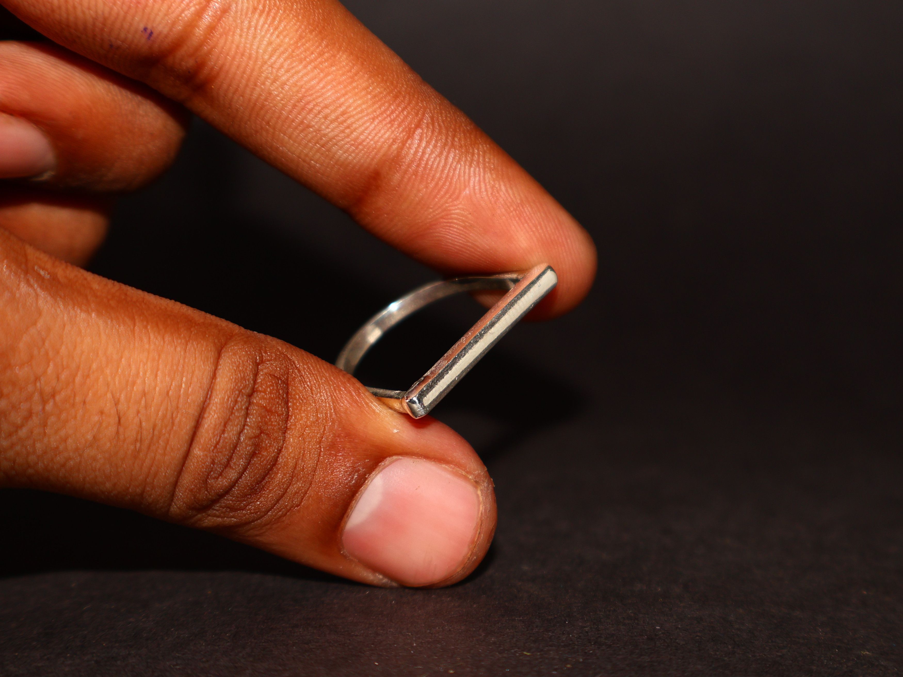 Handmade Bar Ring, Sterling Silver Handmade Ring, Women Ring, Size ONE SIZE - 3 Thumbnail