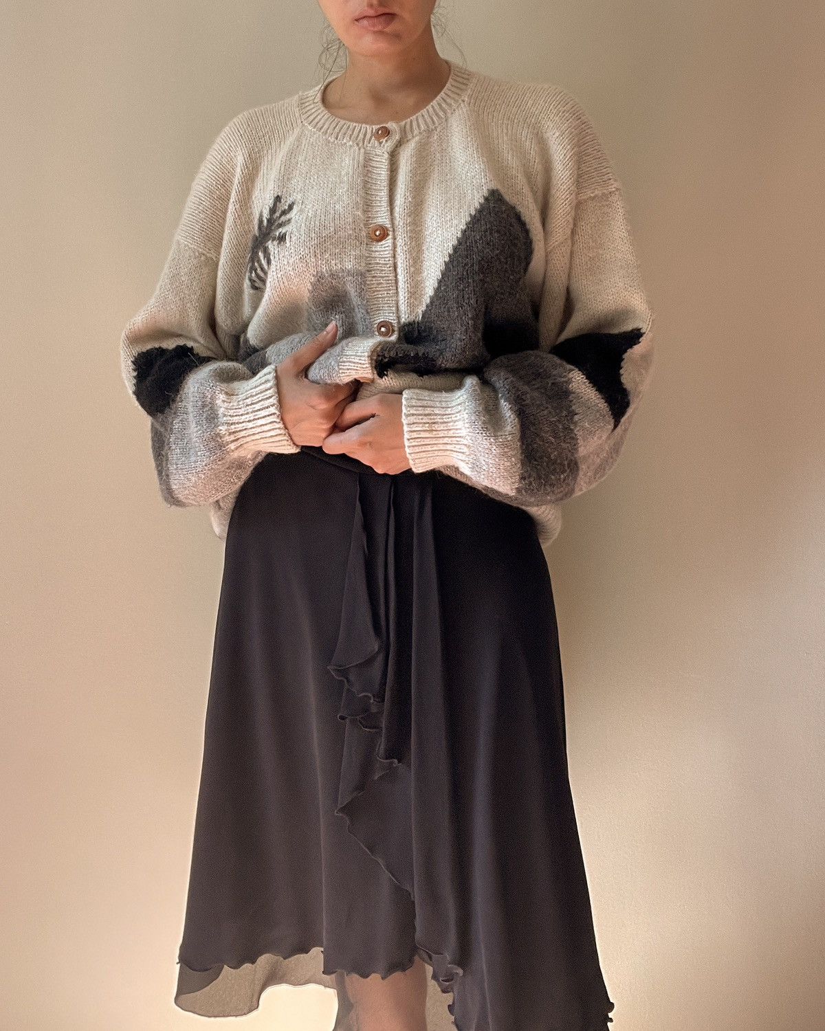 Armani Collezioni Vintage Armani Silk Ruffle Skirt Size 30" / US 8 / IT 44 - 2 Thumbnail