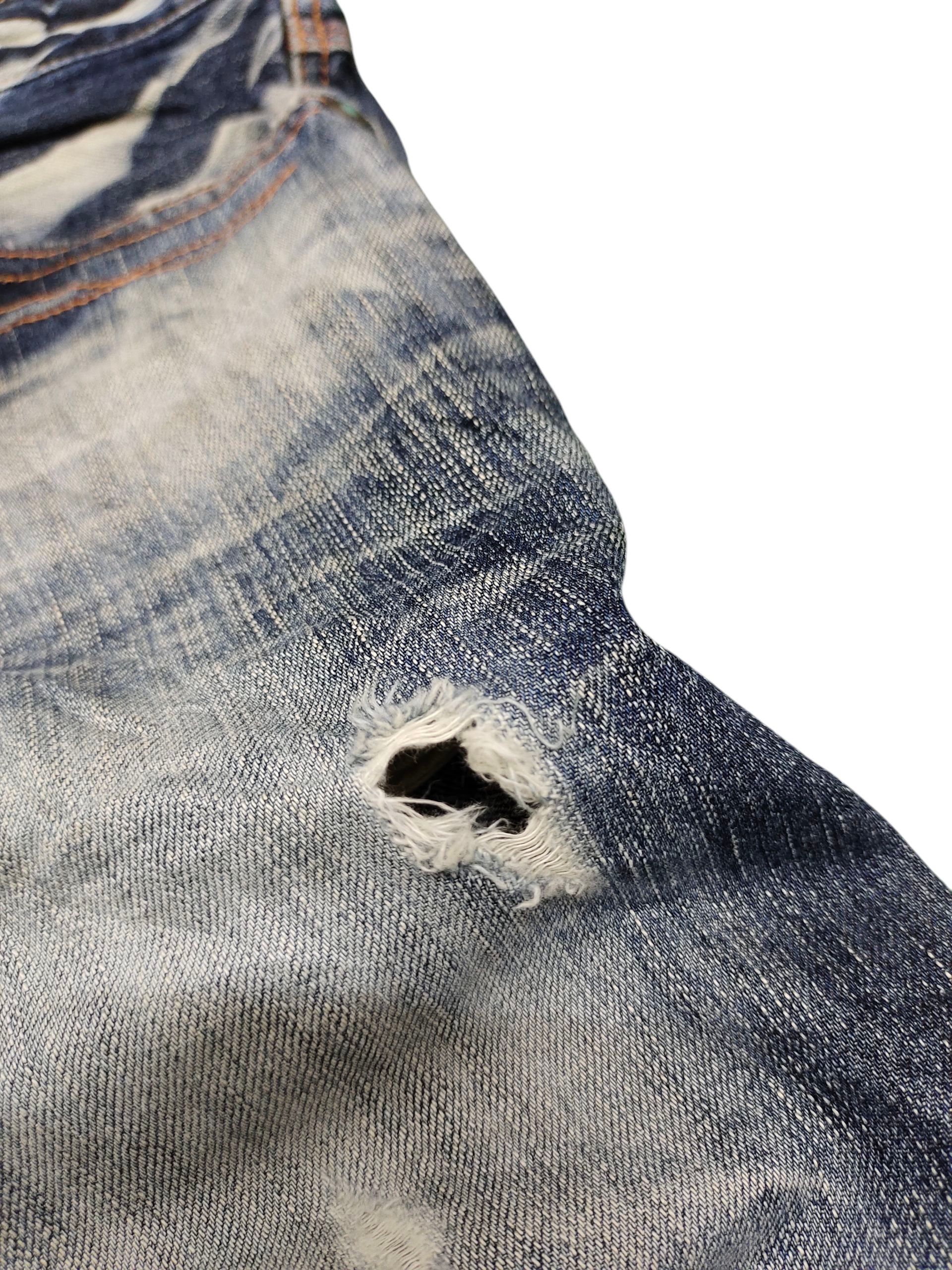 If Six Was Nine Flare Jeans Edwin Blue Trip Bullhead Distress Bootcut Y2k Size US 34 / EU 50 - 12 Thumbnail
