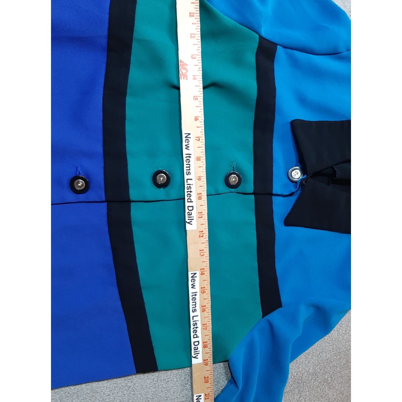 Vintage VINTAGE Jessica Howard Women's Blazer Jacket 5 Button Blue Black Long Sleeve 38" Chest Size L / US 10 / IT 46 - 4 Thumbnail