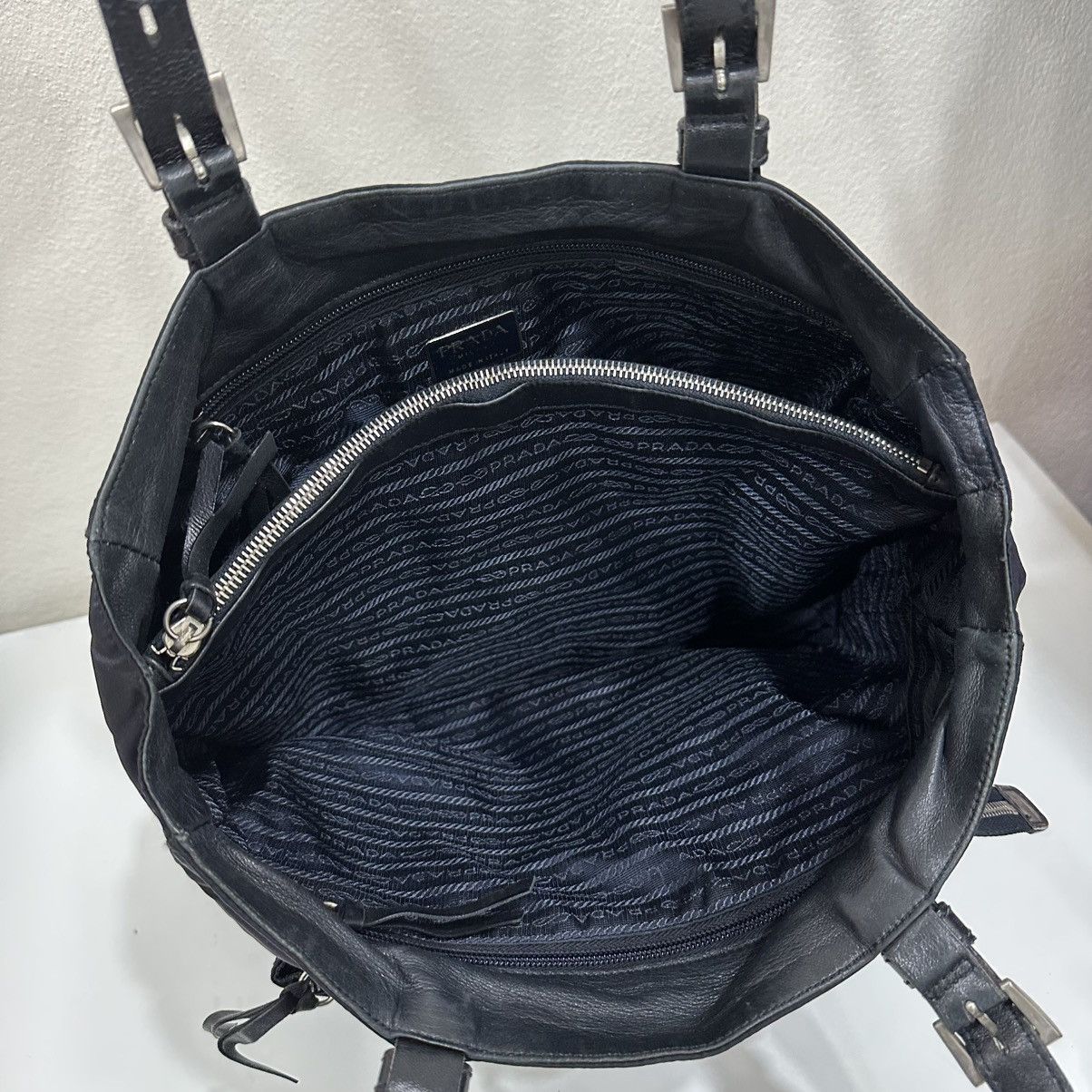 Prada PRADA NYLON TOTE BAG IN DARK BLUE Size ONE SIZE - 14 Thumbnail
