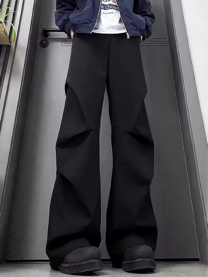 Jean Japanese Black Wide Leg Pleated Trousers Size US 26 / EU 42 - 4 Thumbnail