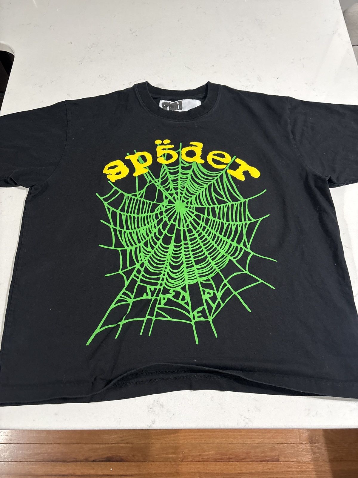 Sp5der Sp5der Slime green web print tee Size US L / EU 52-54 / 3 - 1 Thumbnail
