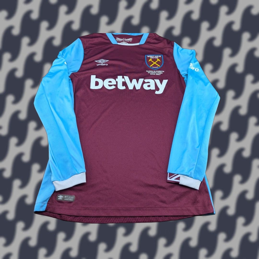 Umbro Umbro West Ham United 2016-2017 Home Jersey Mens Size M Football Adult T-Shirt Regular Polyester Multicolor Long Sleeve Quick Dry Sports Jersey Mens Size US M / EU 48-50 / 2 - 1 Thumbnail