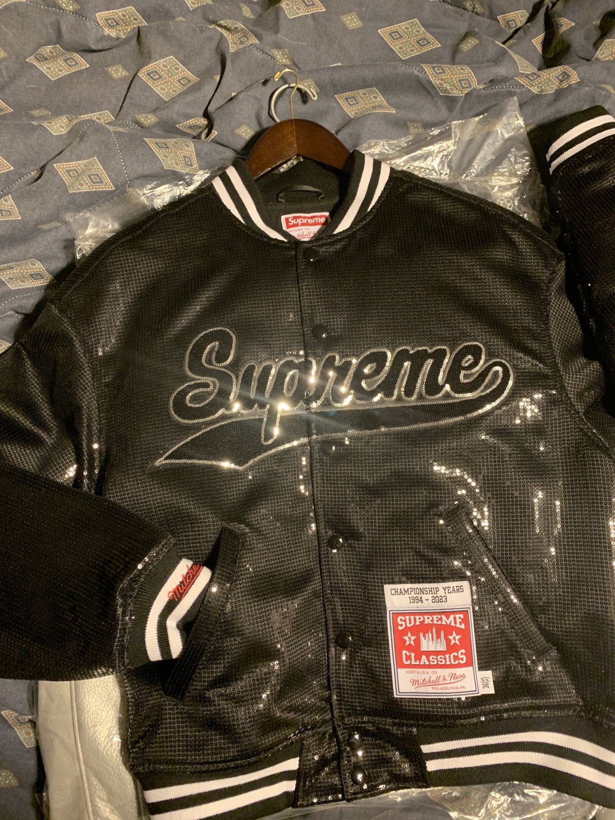 Mitchell & Ness × Supreme Supreme/Michell & Ness, Sequin Varsity Jacket Branded M&N Size US S / EU 44-46 / 1 - 2 Thumbnail
