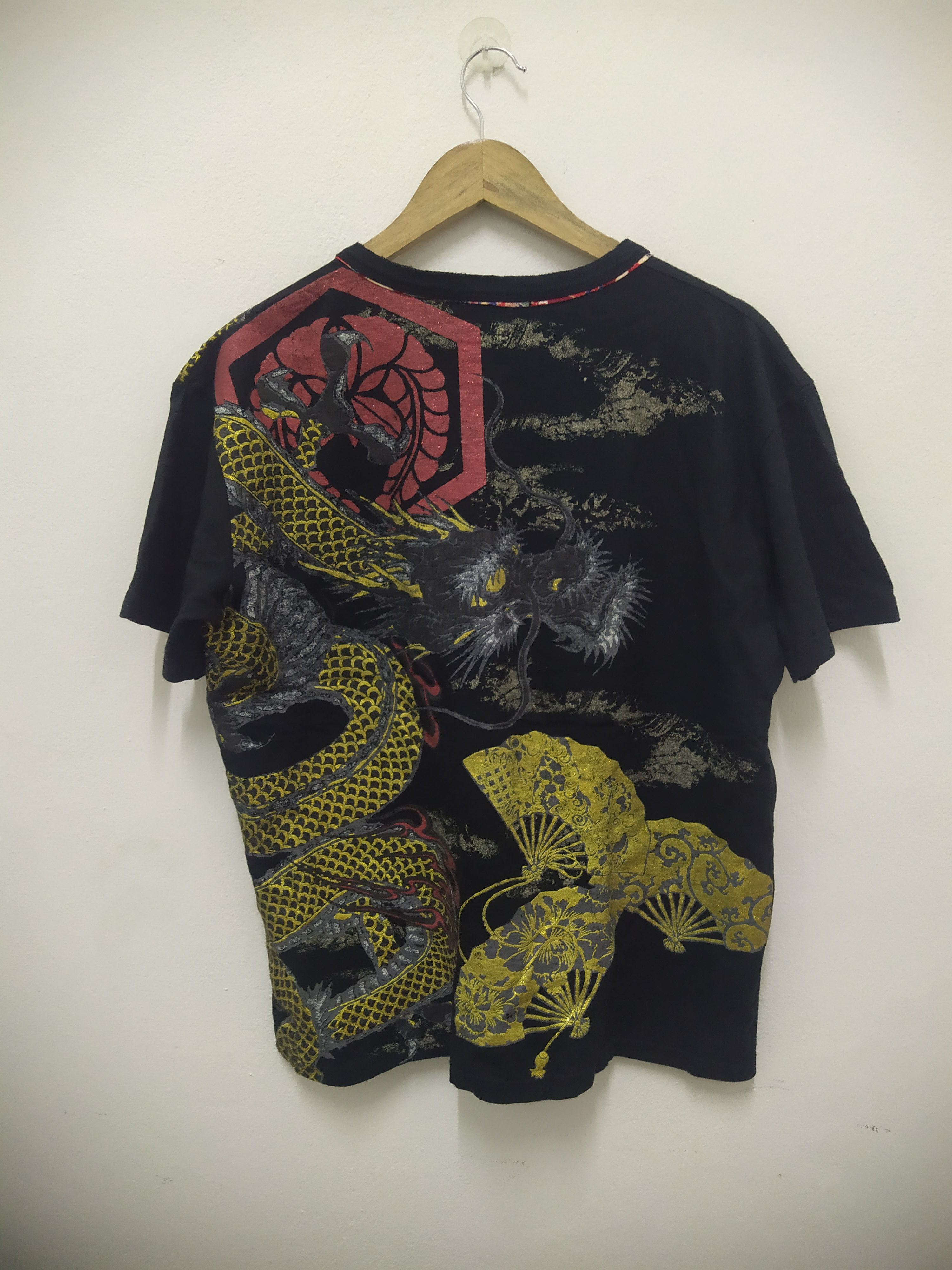 Japanese Brand Vintage Japanese Dragon Graphic Wagara T-Shirt Kimono Print Size US L / EU 52-54 / 3 - 2 Thumbnail