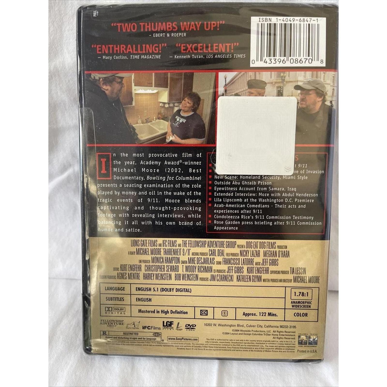 Designer Fahrenheit 9/11 DVD by Michael Moore - Best Picture Winner Size ONE SIZE - 2 Thumbnail