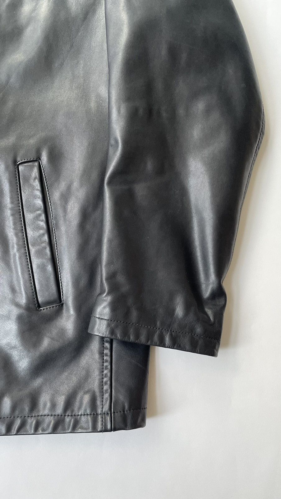 Prada A/W 2000 Black Leather Overcoat Size US XL / EU 56 / 4 - 7 Thumbnail