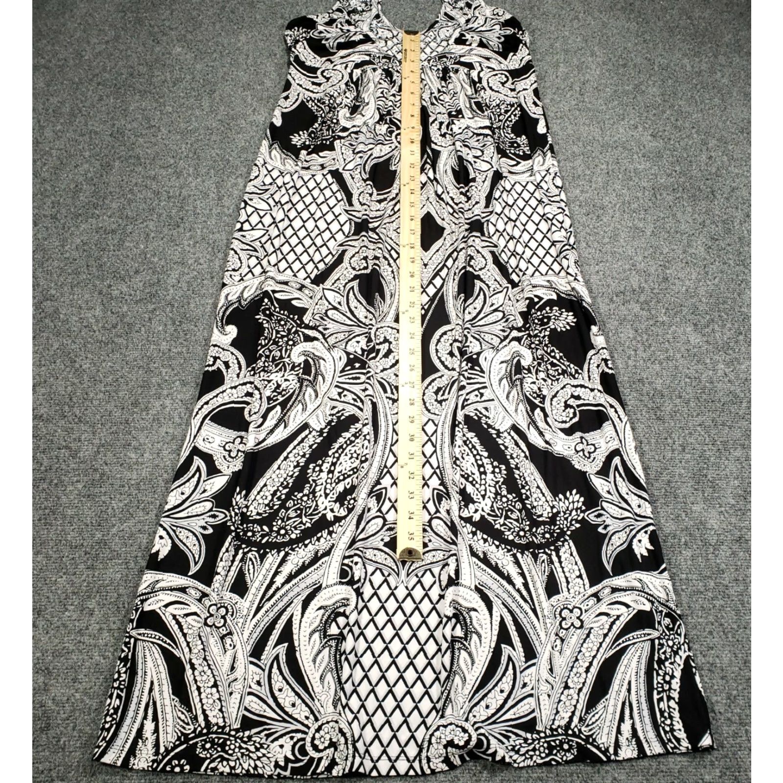 Vintage Style&co. Dress Petites Women Black Midi Sheath Paisley Studded Sleeveless Size L / US 10 / IT 46 - 7 Thumbnail