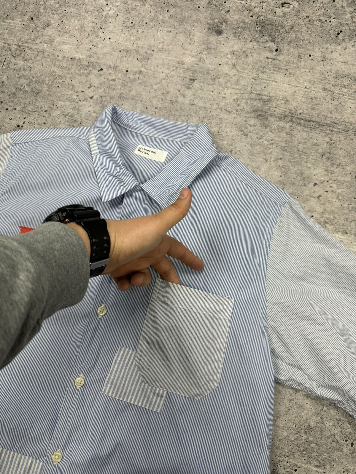 Universal Works Vintage Universal Works Big Logo Patchwork Button Shirt Y2K Size US S / EU 44-46 / 1 - 9 Thumbnail