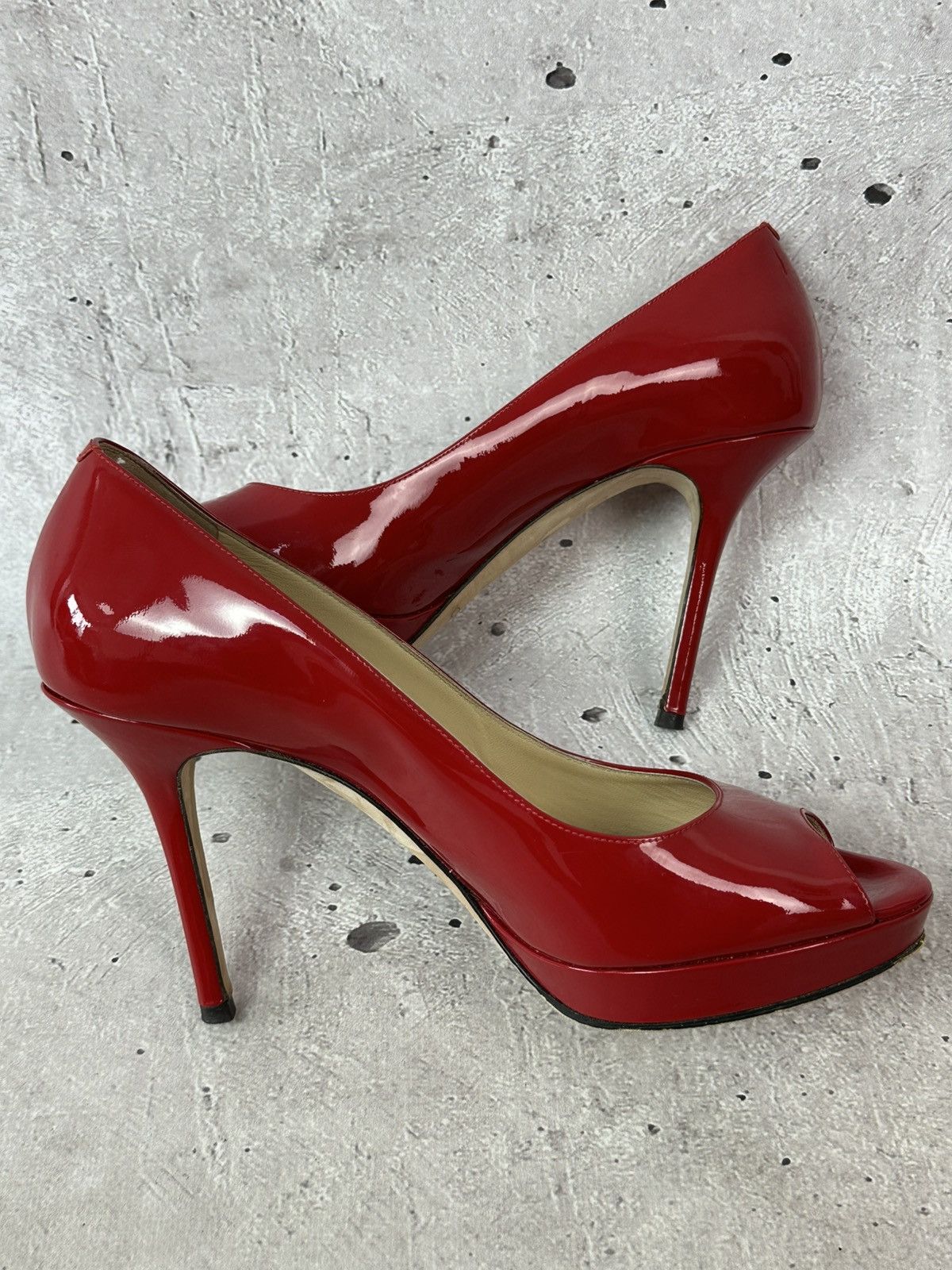 Jimmy Choo Jimmy Choo Made in Italy Patent Leather Red Heels With Box Size US 6 / IT 36 - 14 Thumbnail