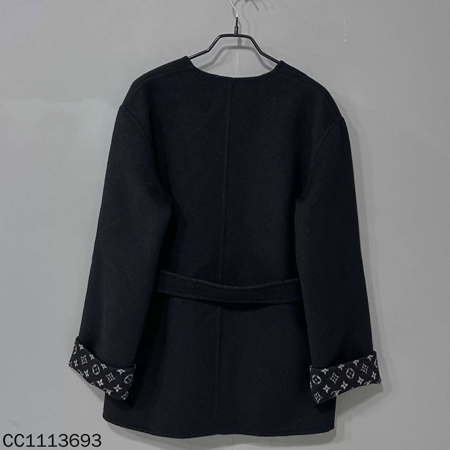 Louis Vuitton LV black monogram all over print overcoat 38 Size S / US 4 / IT 40 - 3 Thumbnail