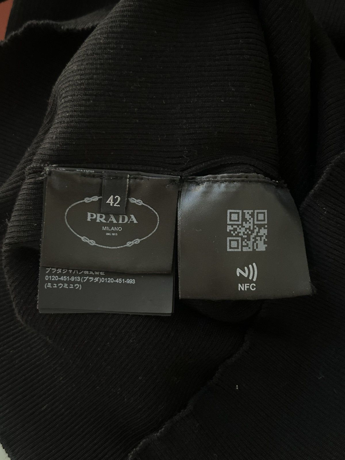 Prada FW23 Logo Mock Neck Long Sleeve Size US S / EU 44-46 / 1 - 5 Thumbnail