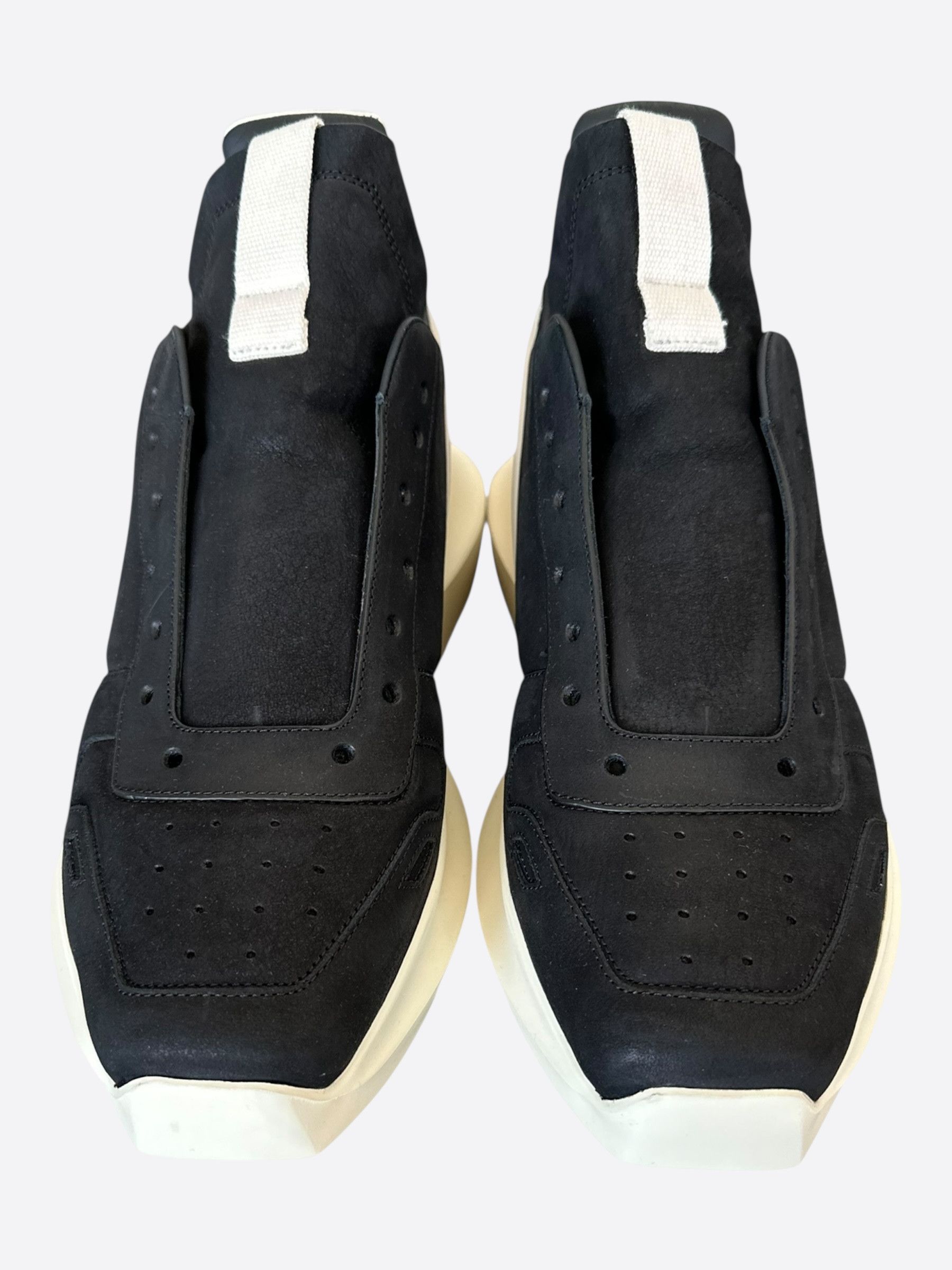 Rick Owens Rick Owens Black & White Leather Geth Runner Sneakers Size US 8 / EU 41 - 2 Thumbnail