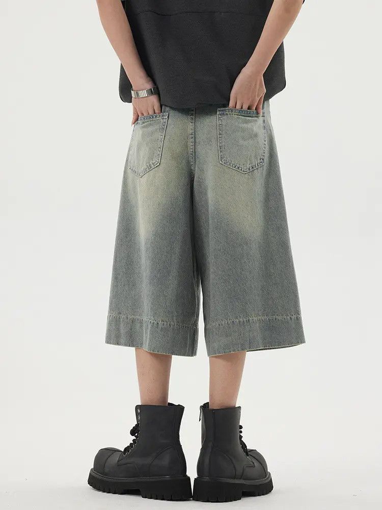 Japanese Brand × Jean Retro loose wide leg denim shorts Size US 32 / EU 48 - 4 Thumbnail