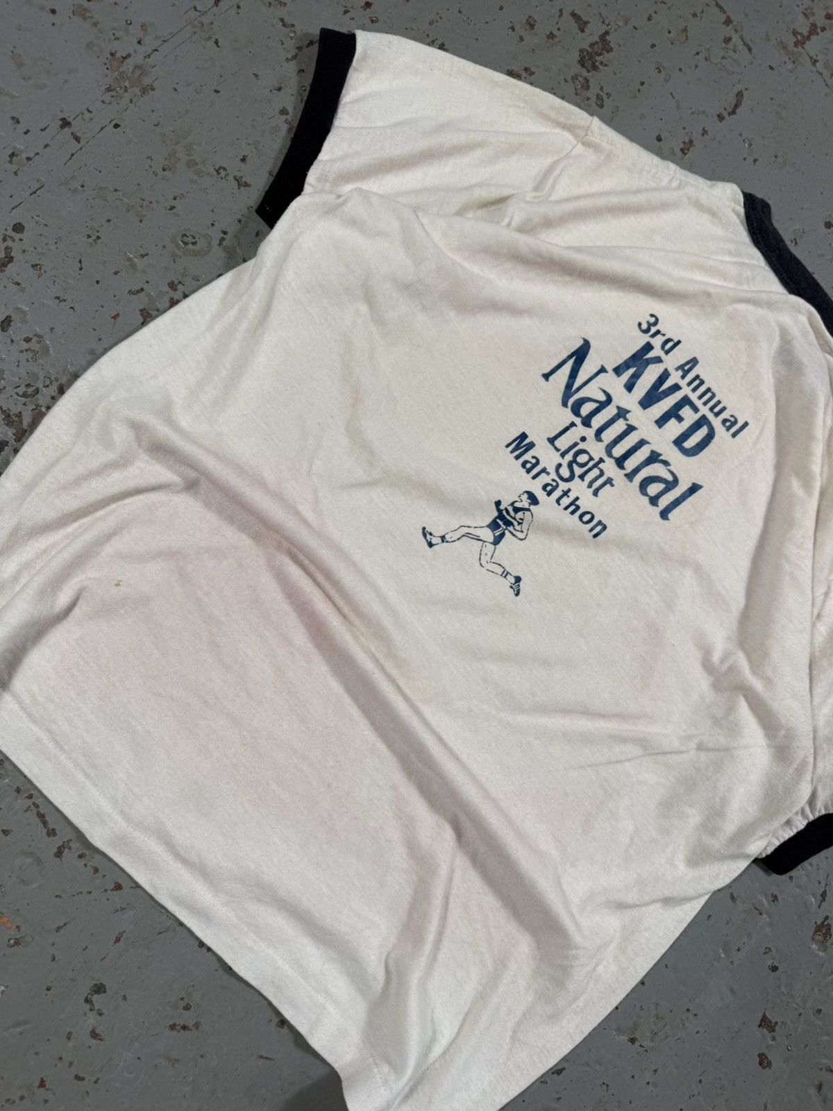 Vintage Vintage Single Stitch Natty Light Marathon Ringer Tee Size US XL / EU 56 / 4 - 8 Thumbnail