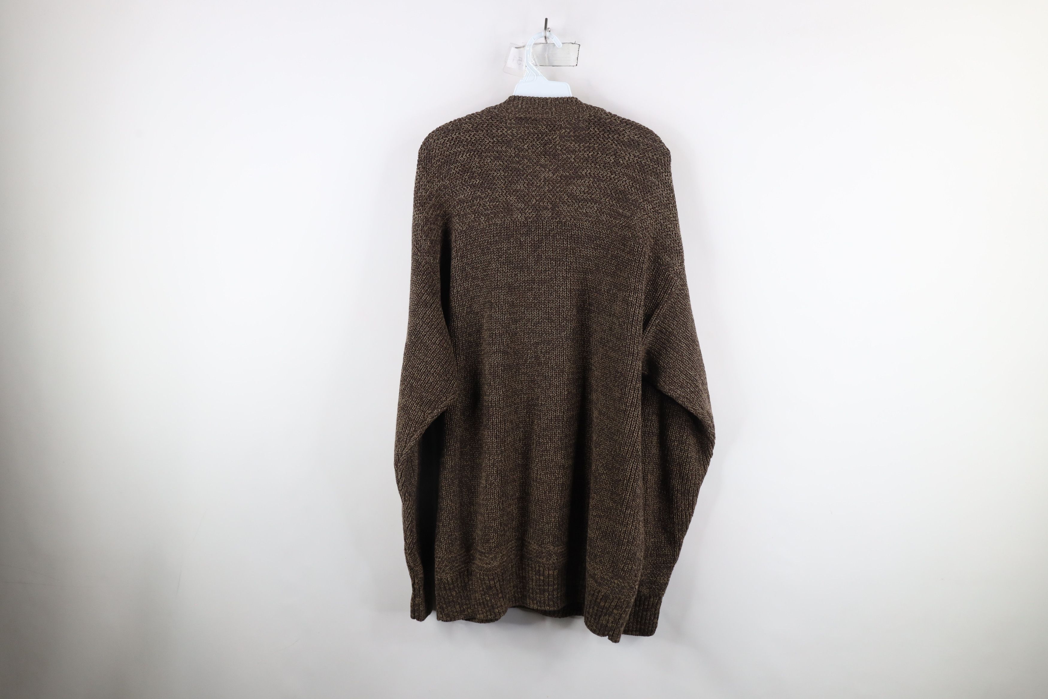 Vintage Vintage 90s Streetwear Ribbed Knit Henley Sweater Brown Size US XL / EU 56 / 4 - 8 Thumbnail