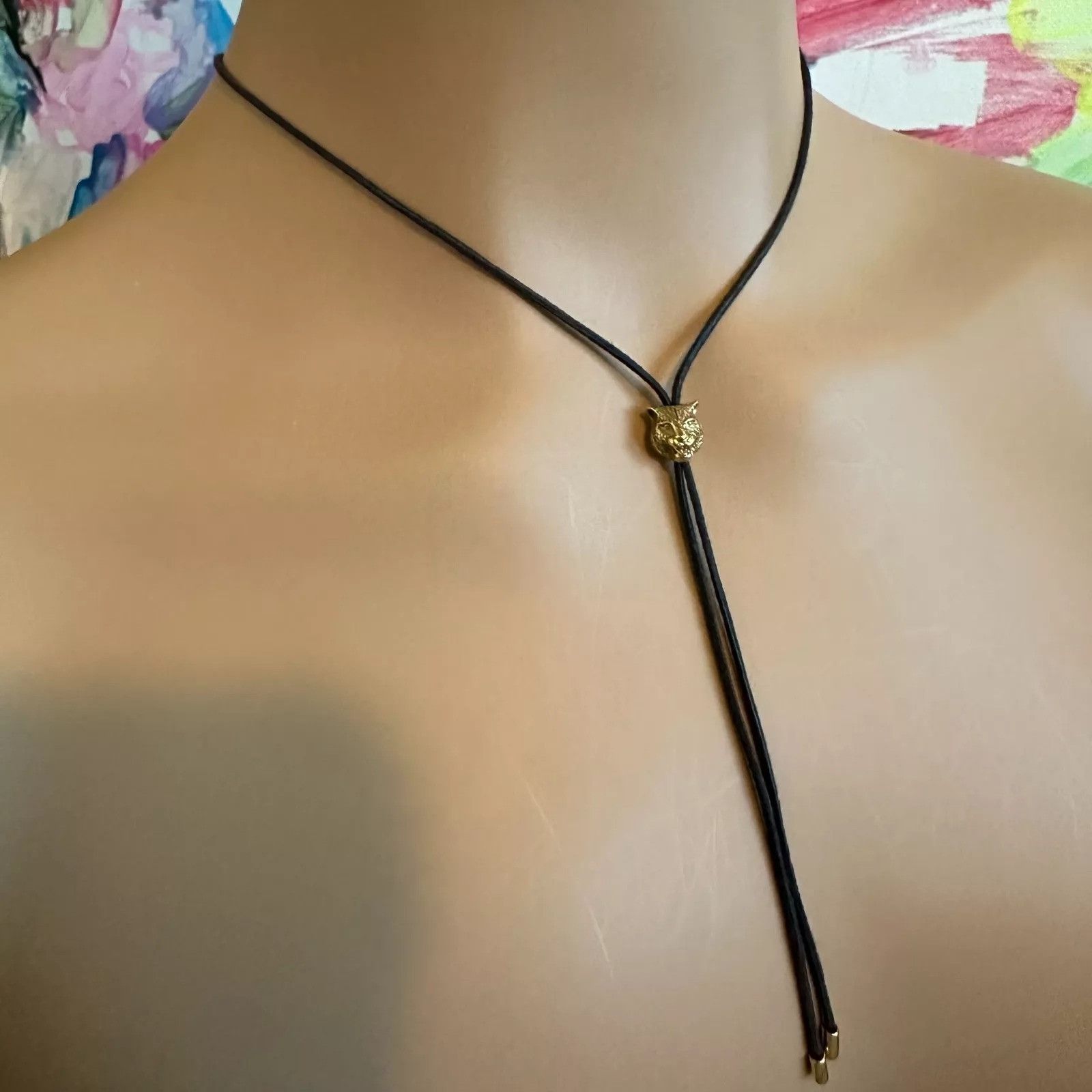 Gucci Gucci Gold Le Marche des Merveilles Tiger Bolo Tie Necklace Size ONE SIZE - 9 Thumbnail
