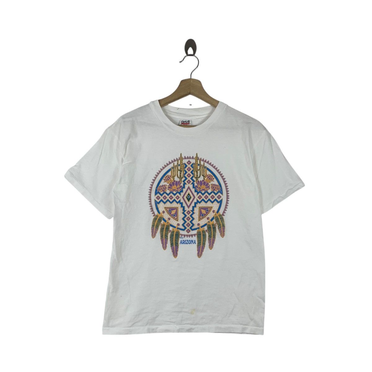 Arizona Jean Co. Vintage NAVAJO AZTEC ARIZONA Native Logo Tee Shirt Top Size M / US 6-8 / IT 42-44 - 1 Thumbnail