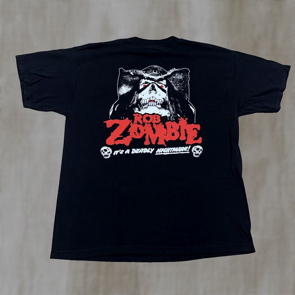 AAA Vintage Y2K Rob Zombie Shirt Men Large Black Band Tee Double Sided Deadly Goth Size US L / EU 52-54 / 3 - 1 Thumbnail