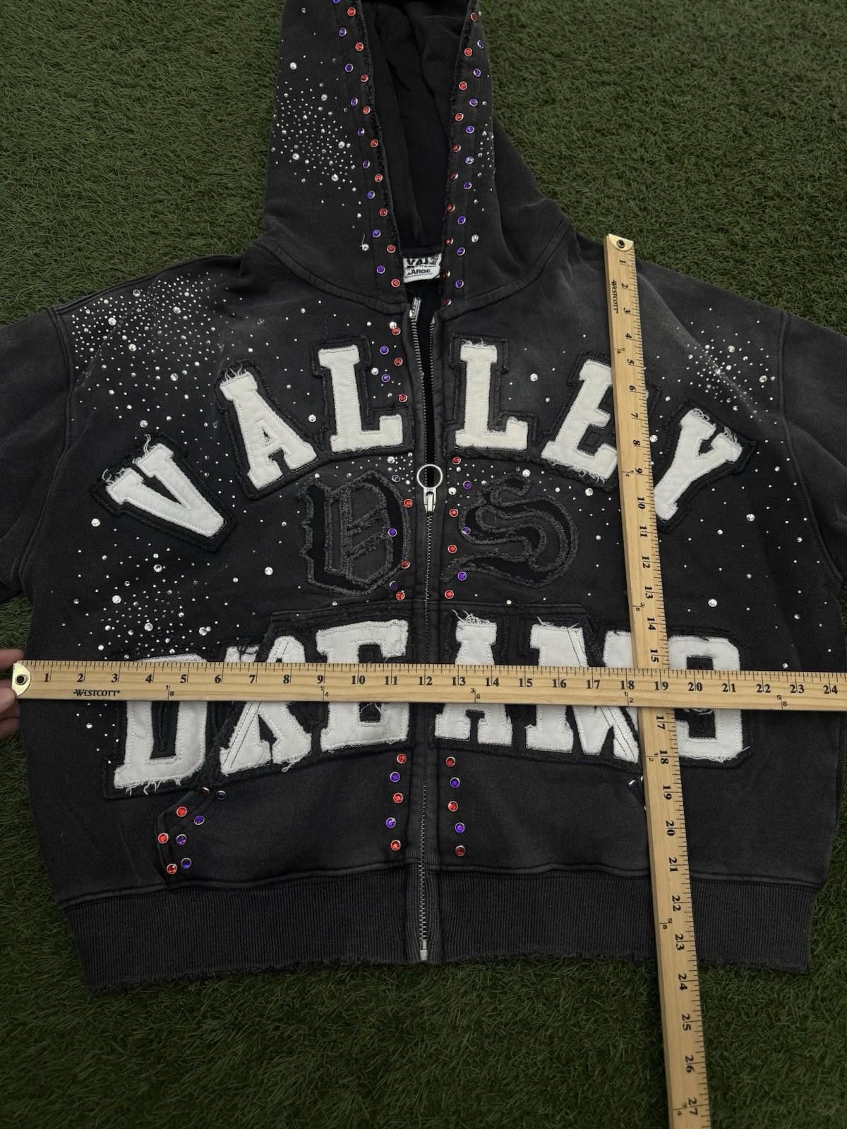 Vale Valley Hoodie Stone Zip Up Black Crystals Size Large (NEW) Size US L / EU 52-54 / 3 - 7 Thumbnail
