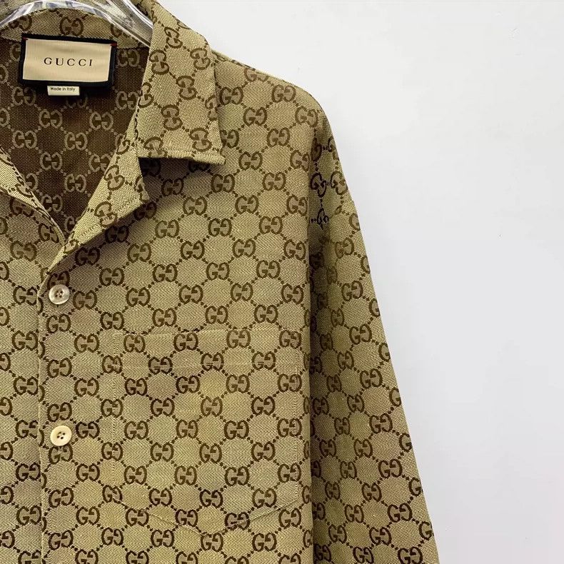 Gucci Gucci Brown logo jacquad full-print linen lapel single-brea Size US S / EU 44-46 / 1 - 3 Thumbnail