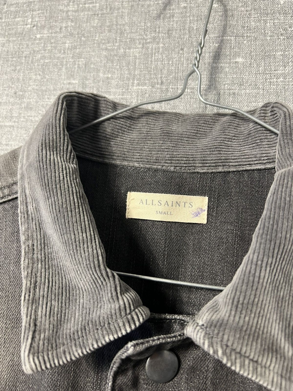 Allsaints Rare Allsaints Gault Distressed Denim Jacket Corduroy Collar Size US S / EU 44-46 / 1 - 7 Thumbnail