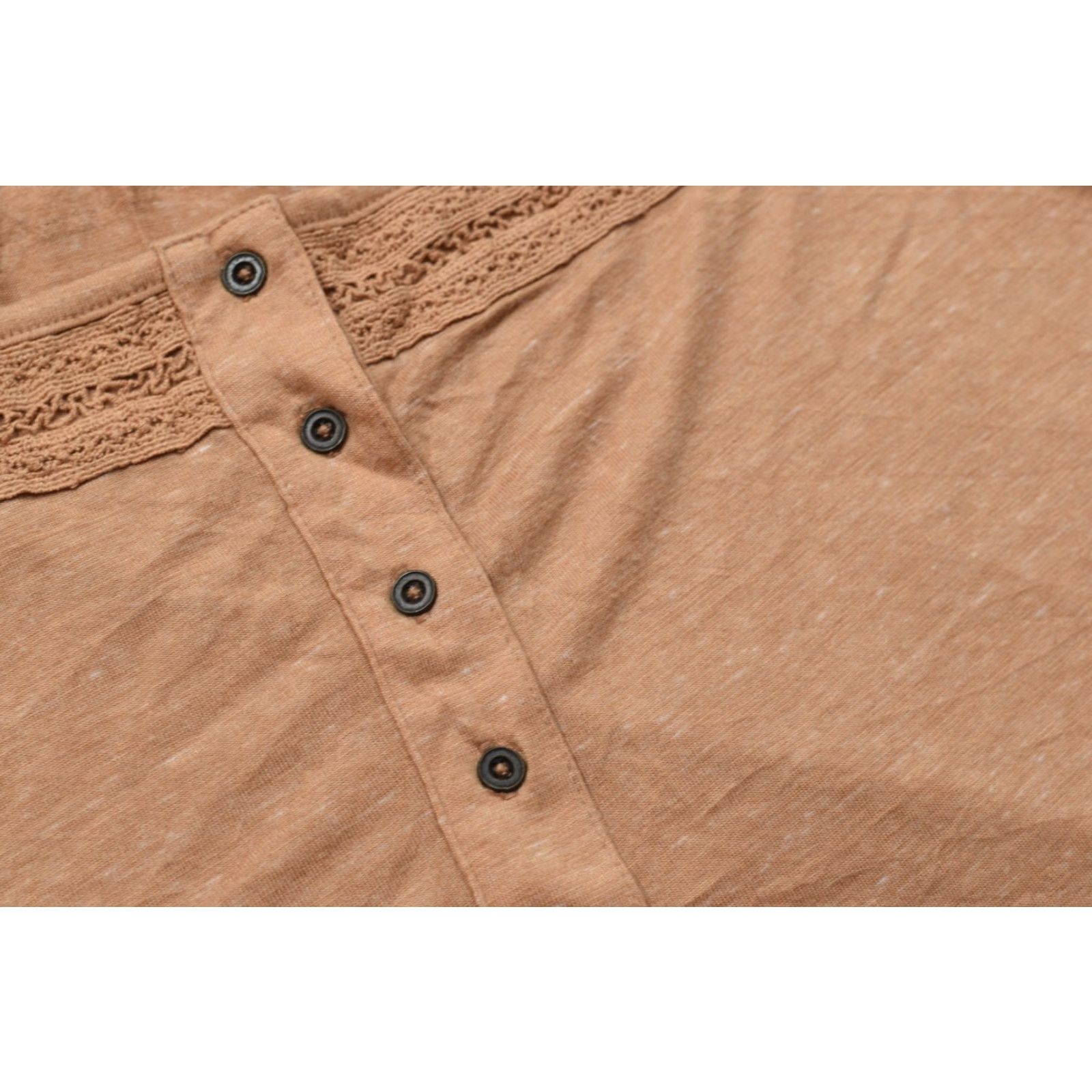 Vintage Lane Bryant Blouse Shirt 26 Orange Plus Women Short Flutter Sleeve Square Neck Crochet Trim Pullover Rayon Size 4XL / US 24-26 - 7 Thumbnail