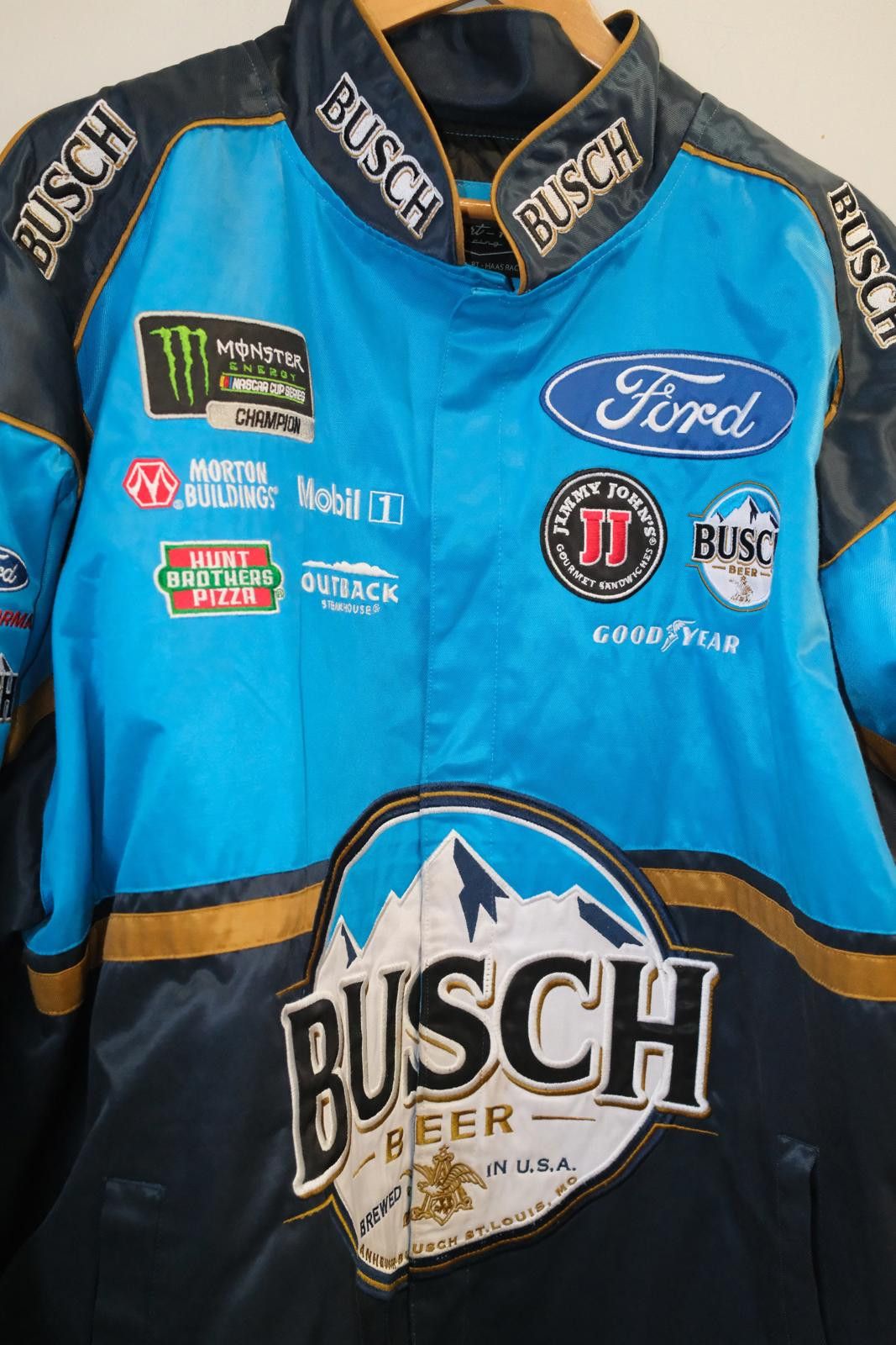 Vintage 2010's Kevin Harvick Busch Beer Nascar Racing Jacket Size 3XL / US 20-22 - 3 Thumbnail