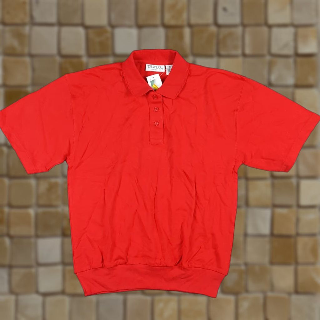Vintage VINTAGE Tee Wear Womens Polo Shirt 90s Relaxed Fit Short Sleeve Collared Casual Sports Tennis Golf Red Medium Size M / US 6-8 / IT 42-44 - 1 Thumbnail