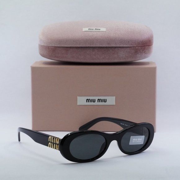 Miu Miu NEW MIU MIU MU06ZS 1AB5S0 BLACK DARK GREY SUNGLASSES | Grailed