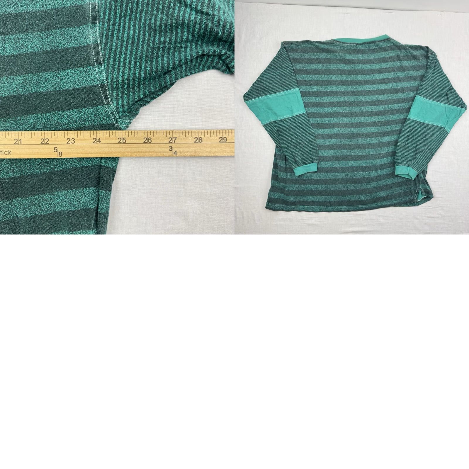 REEF VINTAGE Barrier Reef Henley Long Sleeve Shirt Striped Adult XL Green Hipster 1980s Mens SHIRT Size US XL / EU 56 / 4 - 8 Thumbnail