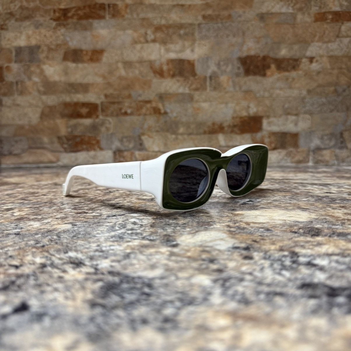 Loewe LOEWE PAULA'S IBIZA WHITE OLIVE/GREY LENS SUNGLASSES Size ONE SIZE - 7 Thumbnail