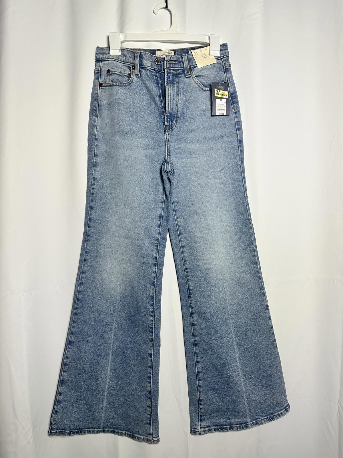 Unknown London High Rise 70's Flare Light Blue Denim Jeans Size 6 Regular Size 28" / US 6 / IT 42 - 1 Thumbnail