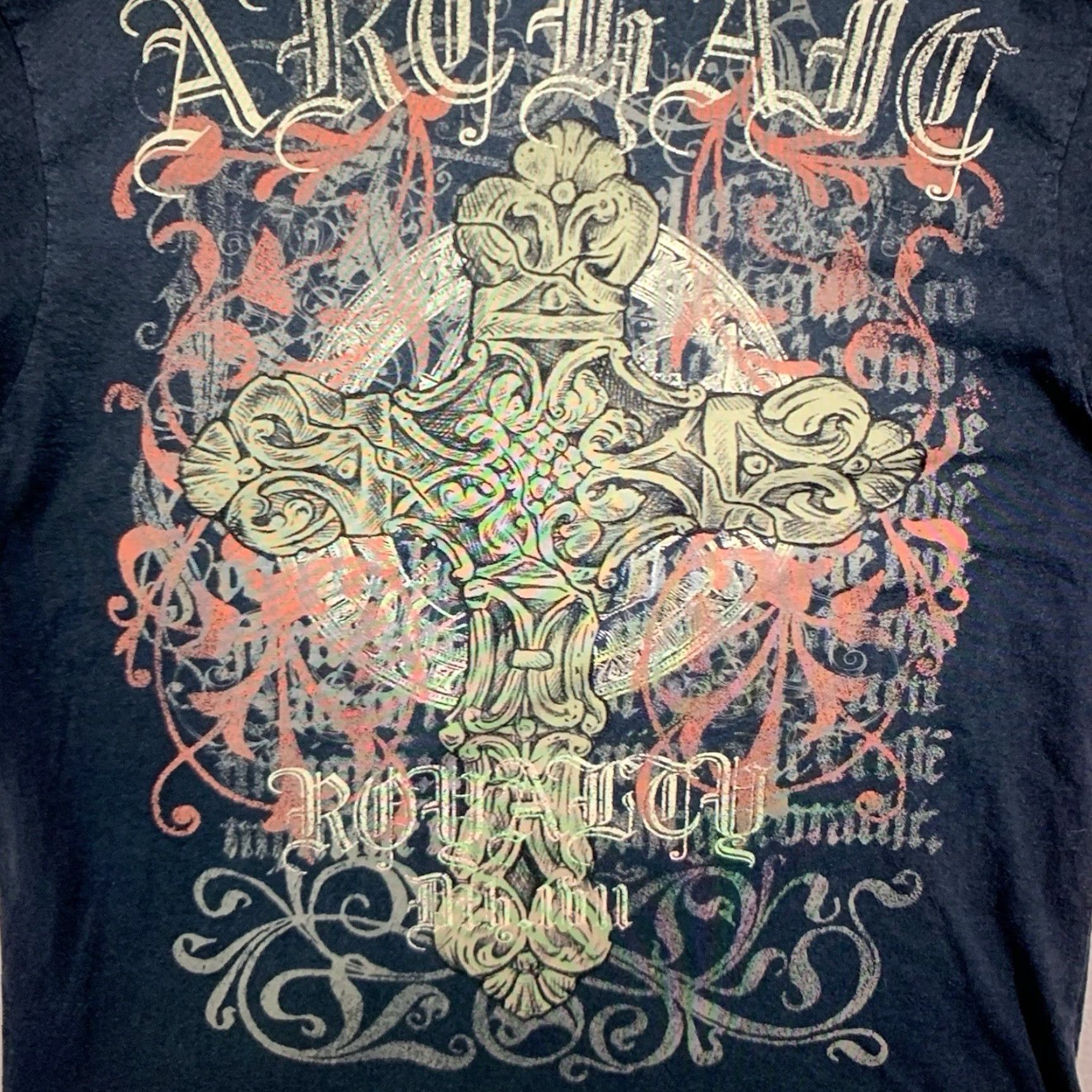 Affliction VINTAGE Affliction Men's T-Shirt Large Black Graphic Print MMA Goth Cyber 2000s Unisex Size US L / EU 52-54 / 3 - 4 Thumbnail