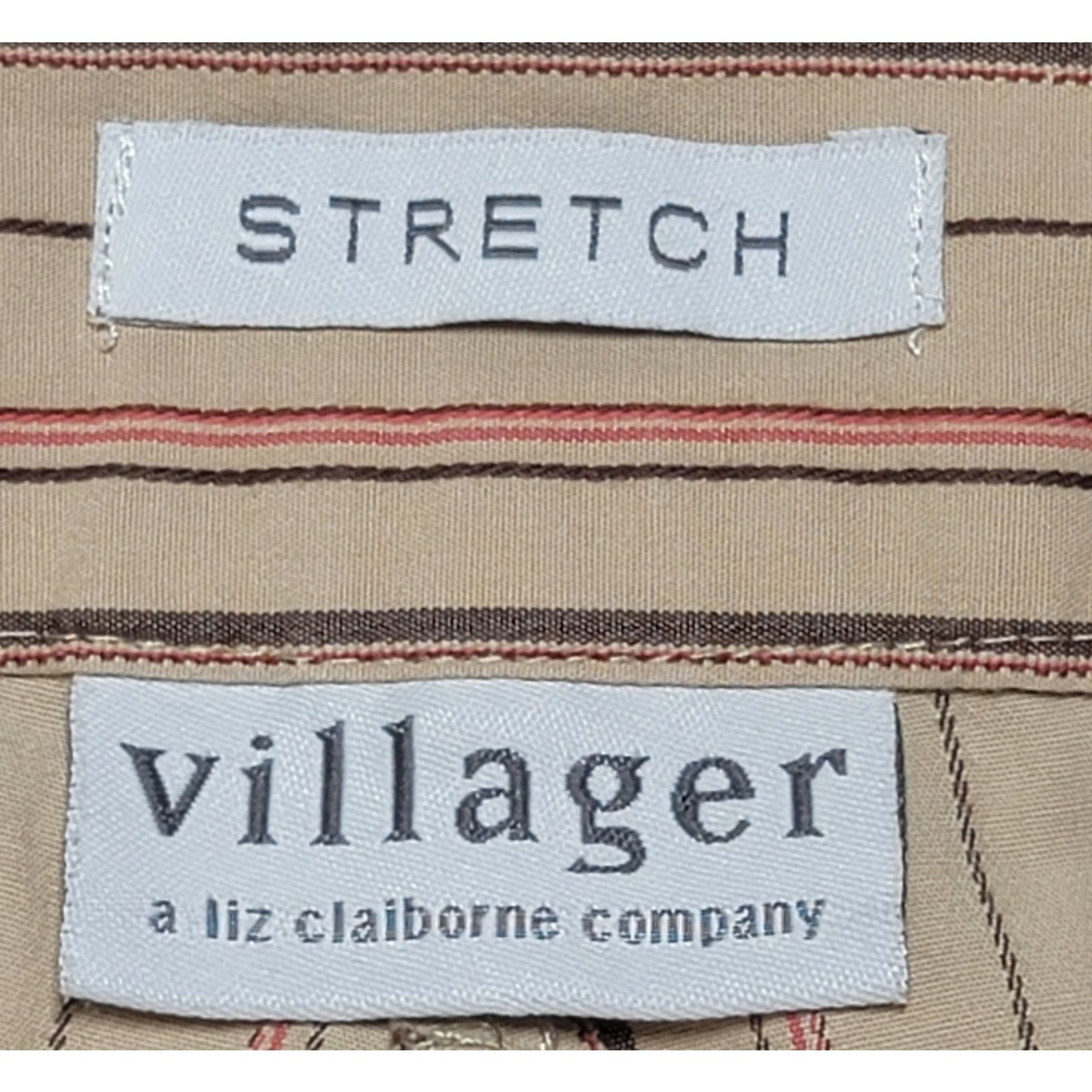 Other Villager Liz Claiborne Tan Brown Red Striped Cropped Pants 8 Size 30" / US 8 / IT 44 - 3 Thumbnail