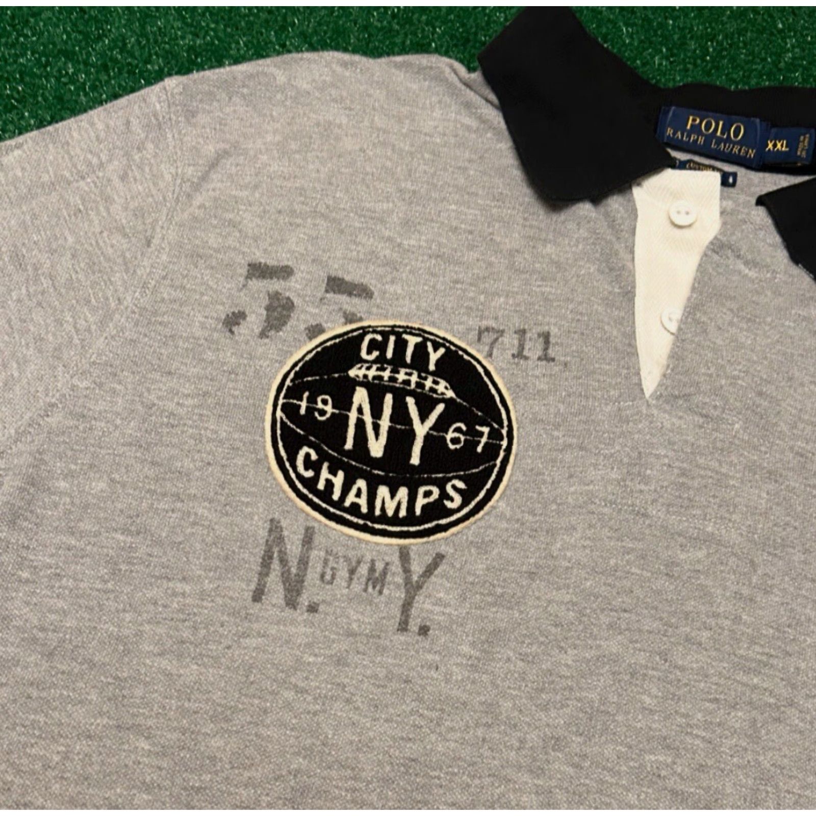 Polo Ralph Lauren VINTAGE Polo Ralph Lauren New York Basketball NY City Champs Collared Polo Shirt XXL Men Gray 90s Hip Hop Preppy Y2K Basketball Mens Size US XXL / EU 58 / 5 - 2 Thumbnail