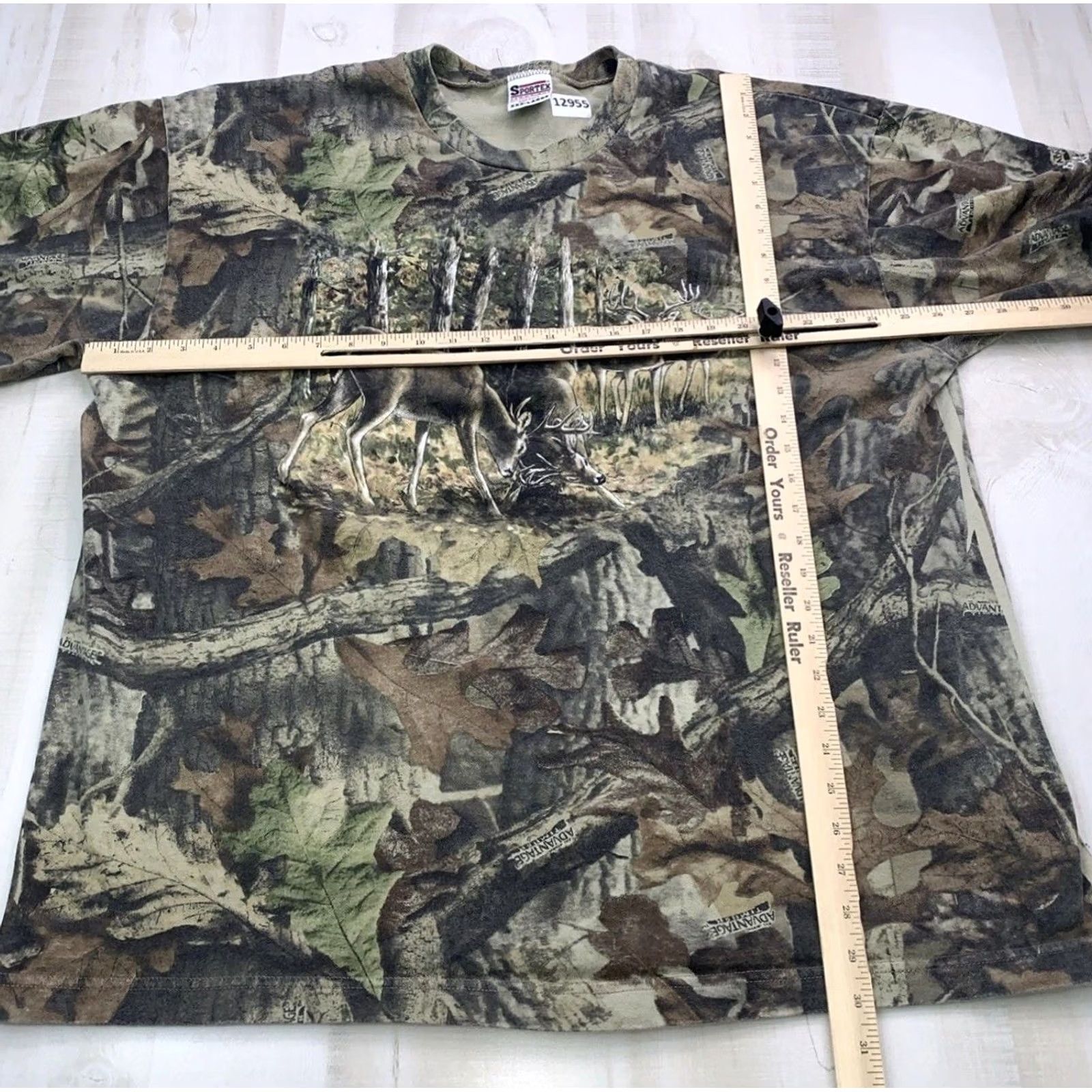 Vintage VINTAGE Sportex T-Shirt 3XL Camouflage Crew Neck Green USA 90s Proweight Advantage Timber Cameo Shirt Mens Size US XXL / EU 58 / 5 - 5 Thumbnail