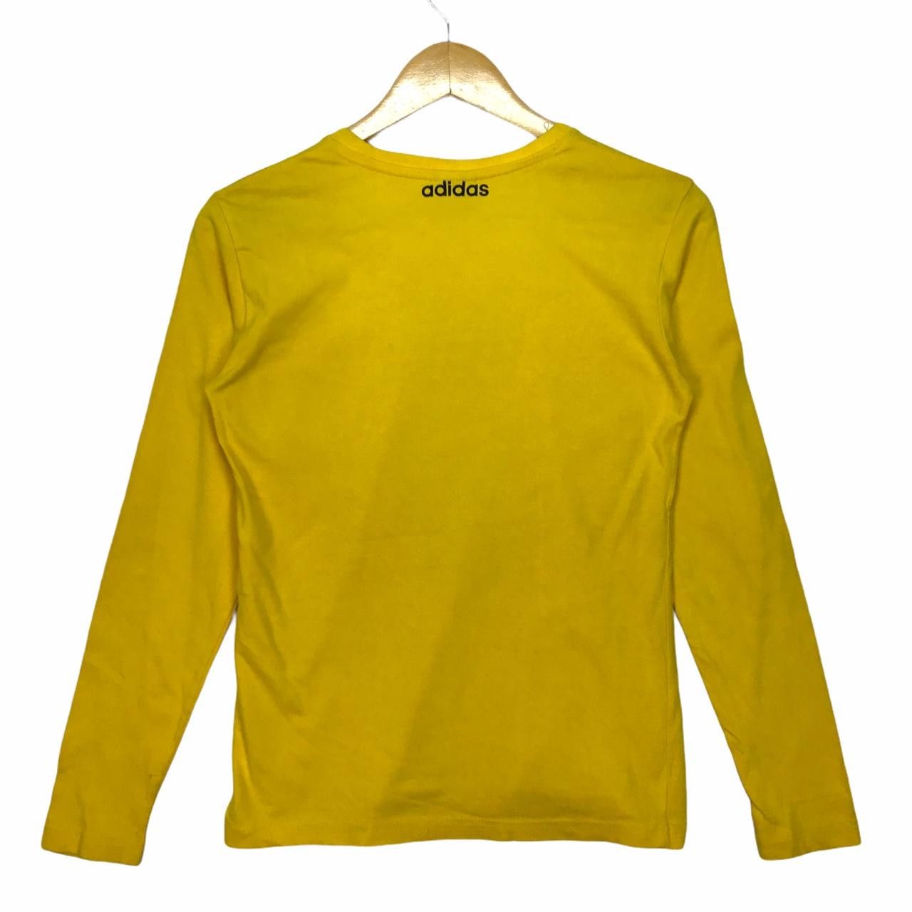 Adidas Vintage ADIDAS Trefoil Big Logo Yellow Long Sleeve Crew Size S / US 4 / IT 40 - 3 Thumbnail