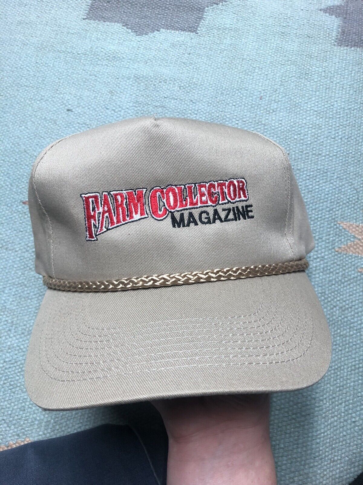 Vintage VTG Farm Collector Magazine Hat Strapback Rope NOS NWOT Tan Size ONE SIZE - 1 Thumbnail