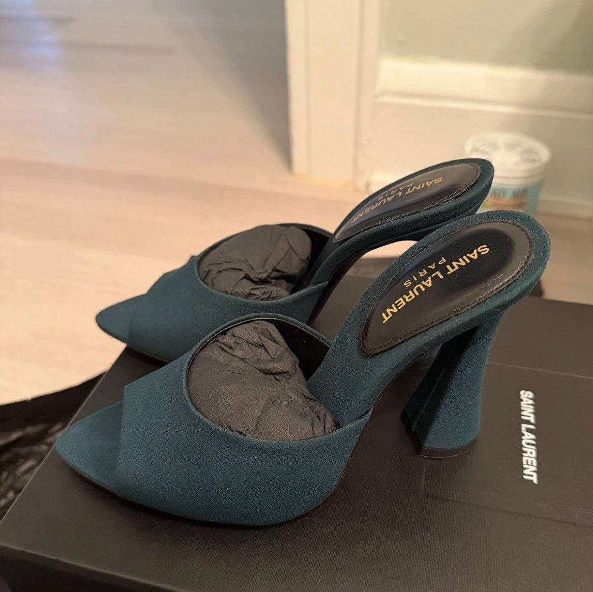 Yves Saint Laurent Yves Saint Laurent Suite Mules in Crepe De Chine SZ34 Size US 4 / IT 34 - 2 Thumbnail