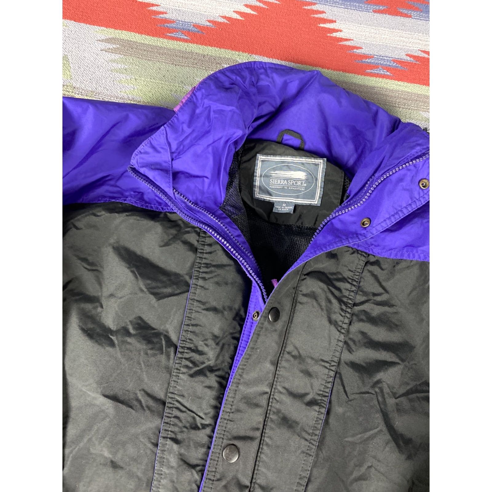 Vintage VINTAGE Sierra Sport Parka Windbreaker Jacket M 90s Black Purple Mens Jacket Size US M / EU 48-50 / 2 - 3 Thumbnail