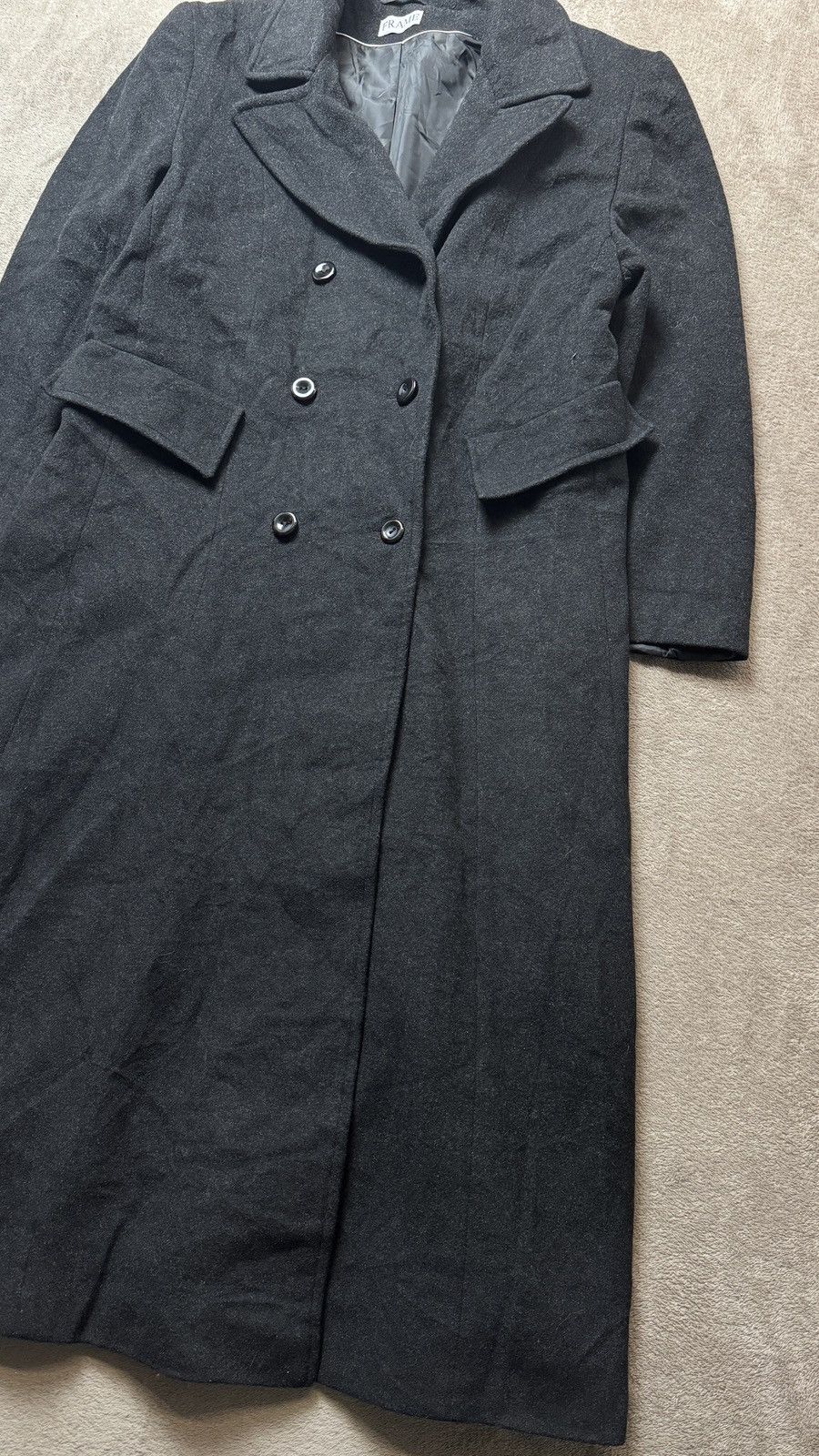 Frame Wool Cashmere Double Breast Long Coat gucci ysl loro piana Size XL / US 12-14 / IT 48-50 - 4 Thumbnail