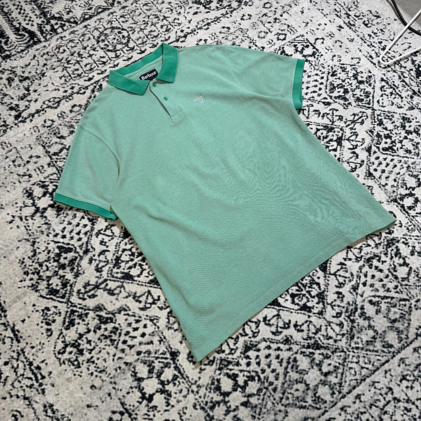 Barbour Vintage Barbour Unisex Green Cotton Polo Shirt Size XXL Size US XXL / EU 58 / 5 - 5 Thumbnail